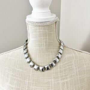 Anne Klein II Vintage Silver Tone Textured Necklace
